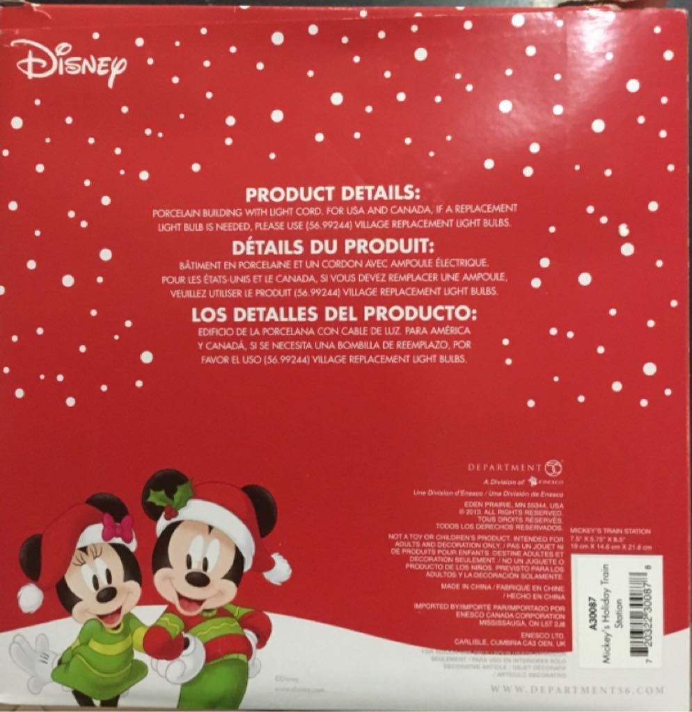 Mickey’s Train Station - Mickey’s Merry Christmas Village (Disney) ornament collectible [Barcode 720322300878] - Main Image 2