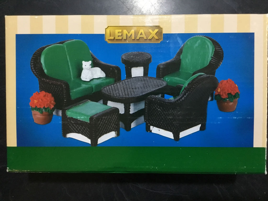 #64077 Lemax Wicker Lawn Set - Lemax General Products (Village Accessories) ornament collectible [Barcode 728162640772] - Main Image 1