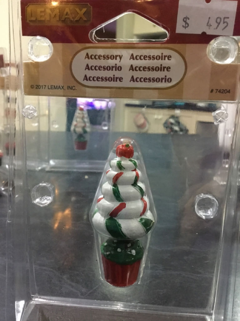 Peppermint Tree Topiary - #74204 x3 - Sugar N Spice (Accessories) ornament collectible [Barcode 728162742049] - Main Image 2