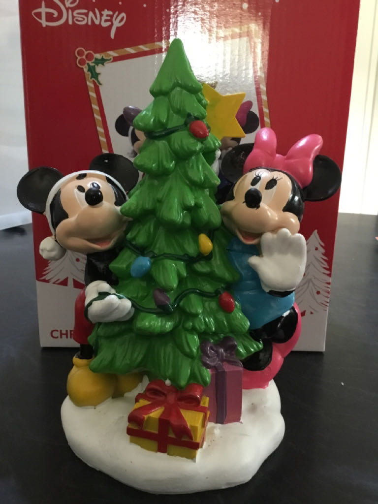 Mickey & Minnie With Tree Table Decoration - Disney Mickey And Minnie ornament collectible [Barcode 9314783778140] - Main Image 2