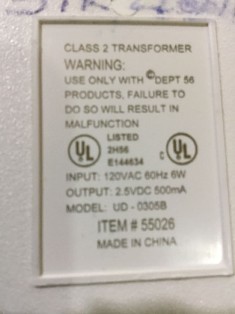 AC/DC Adaptor 3 Points D56 - Village Accessories ornament collectible - Main Image 2