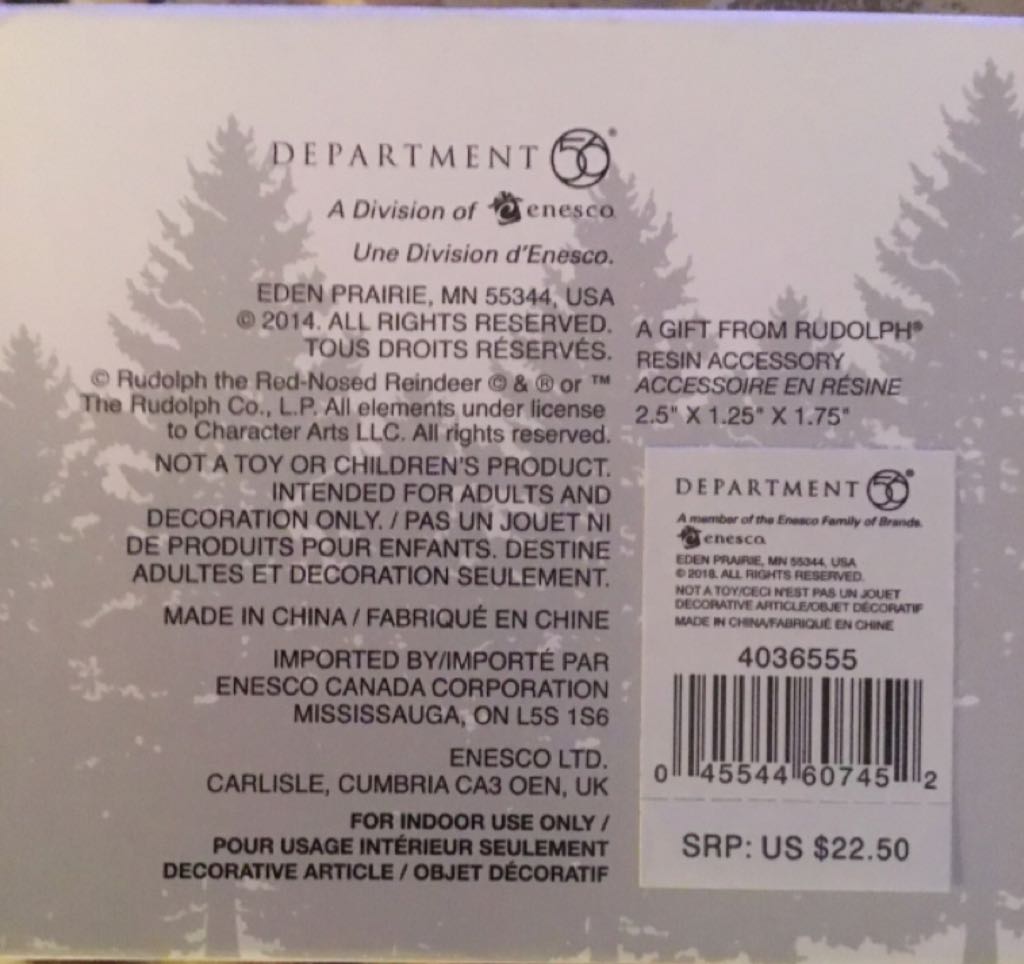 Gift From Rudolph, A - North pole series (Rudolph The Red-Nosed Reindeer) ornament collectible [Barcode 045544607452] - Main Image 2