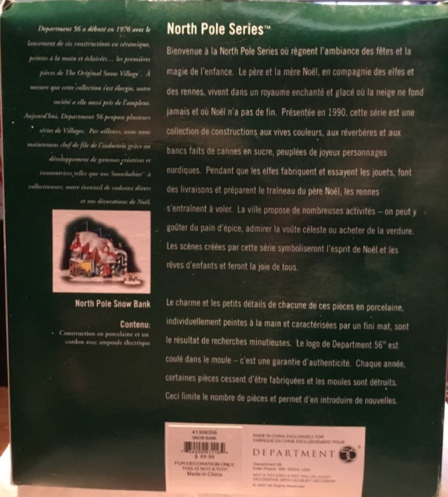 North Pole Snow Bank - North pole series ornament collectible [Barcode 734409431164] - Main Image 2