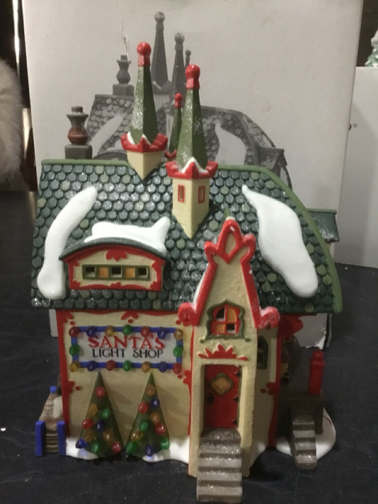 Santa’s Light Shop - North pole series (Heritage Village Collection) ornament collectible [Barcode 734409098626] - Main Image 2