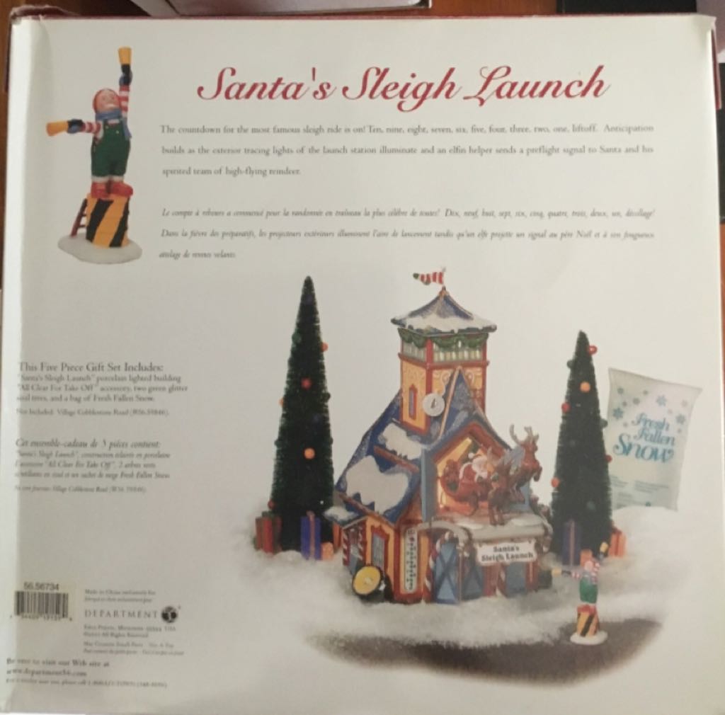 Santa’s Sleigh Launch - North pole series ornament collectible [Barcode 734409191594] - Main Image 1