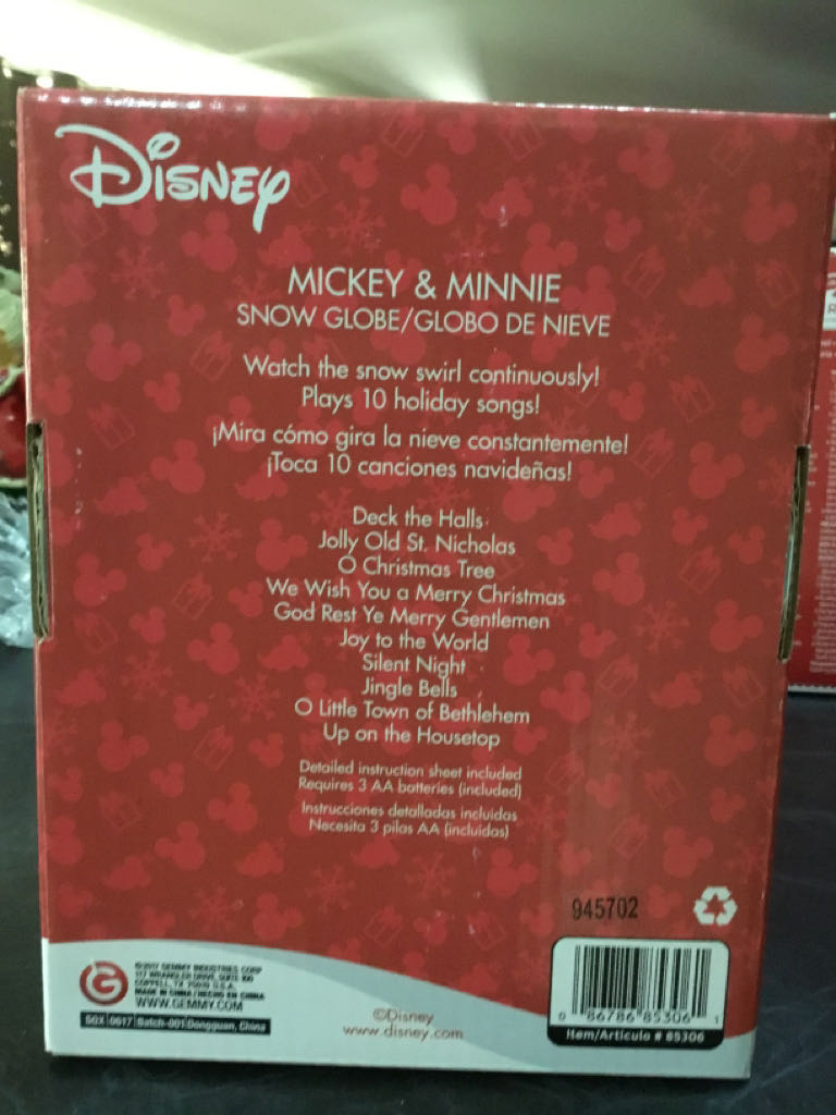 Mickey & Minnie Snow Globe Blower - Disney Mickey And Minnie ornament collectible [Barcode 086786853061] - Main Image 2