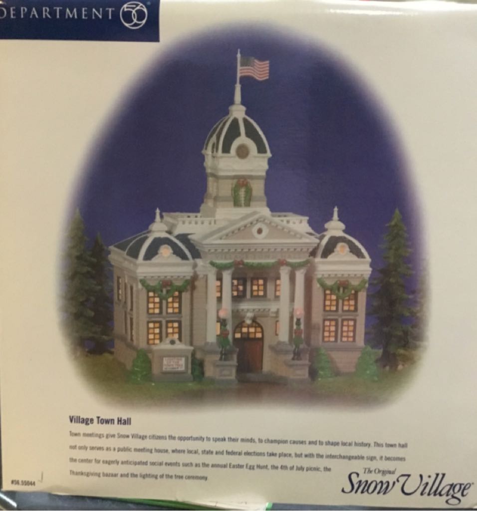 Village Town Hall - The Original Snow Village (County Courthouse) ornament collectible [Barcode 734409182707] - Main Image 2