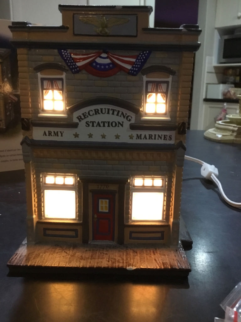 Armed Forces Recruiting Station - Set of 2 - The Original Snow Village (Recruiting) ornament collectible [Barcode 734409193901] - Main Image 2