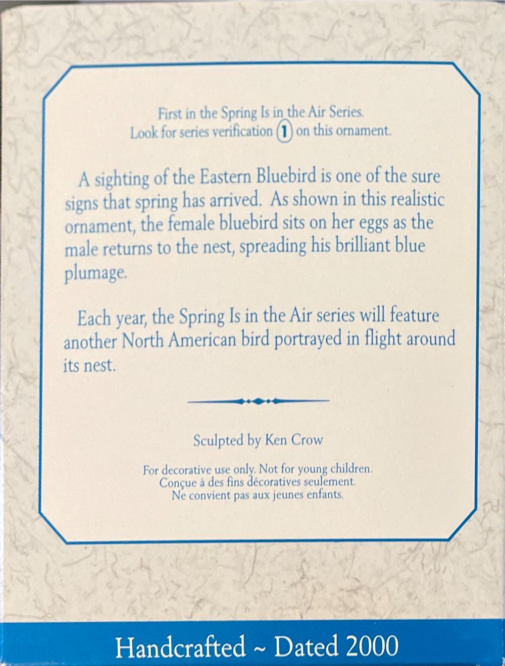 Spring Is In The Air #1 Eastern Bluebird - Spring Is In The Air (Bird) ornament collectible [Barcode 015012554687] - Main Image 2