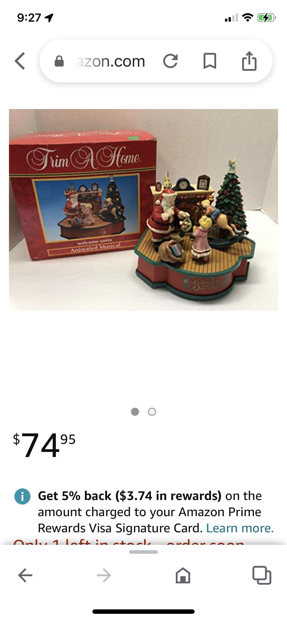 Welcome Santa - Trim A Home (Christmas Eve) ornament collectible [Barcode 097013922498] - Main Image 2