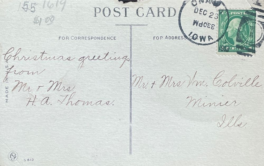 Postcard - Samson Brothers - Christmas - December 25 - No. S 613 - Christmas (Postcard) ornament collectible - Main Image 2