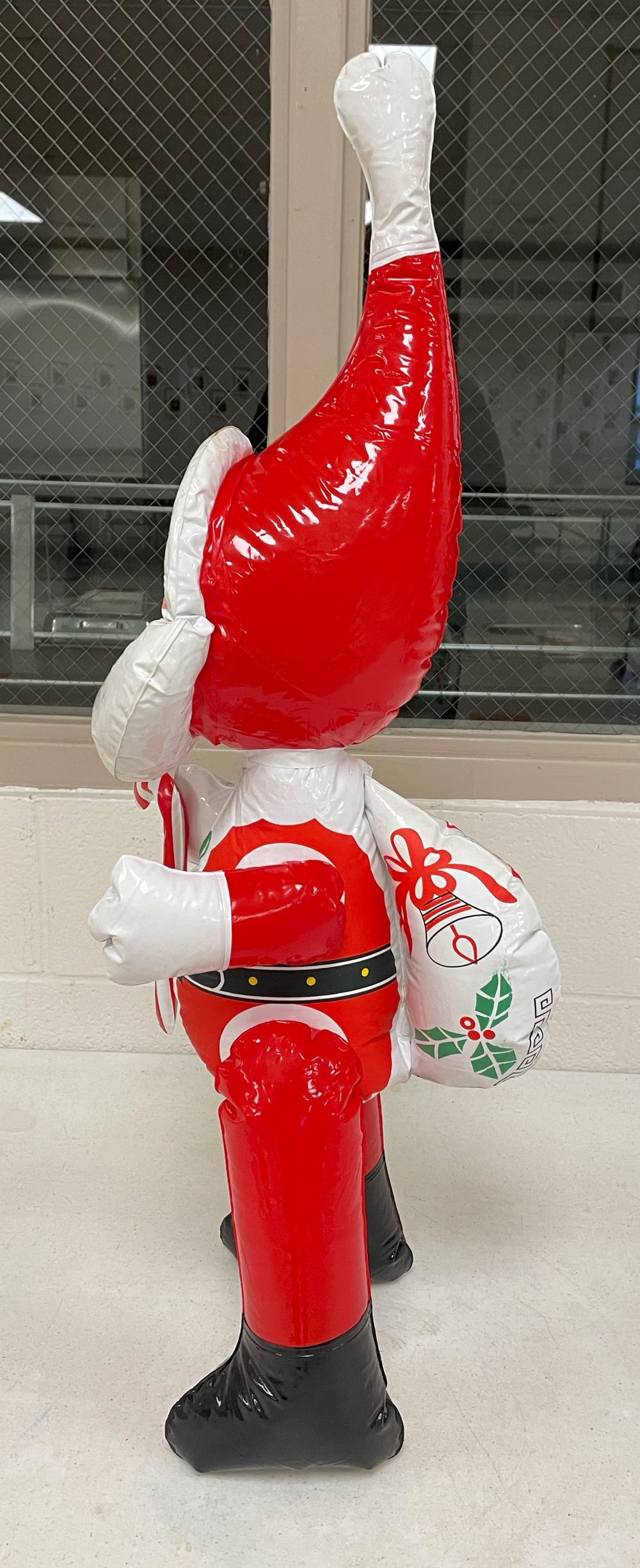 Inflatable - Santa - With Candy Cane & Pack - Santa (Inflatable) ornament collectible - Main Image 2