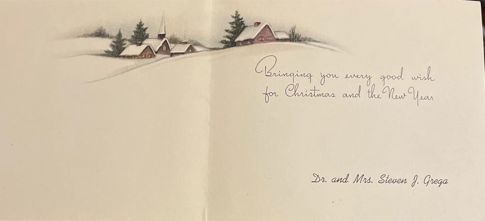 Volland - Christmas Card - French Fold - Getting Tree Out Of Sleigh - French Fold (Christmas Card) ornament collectible - Main Image 2