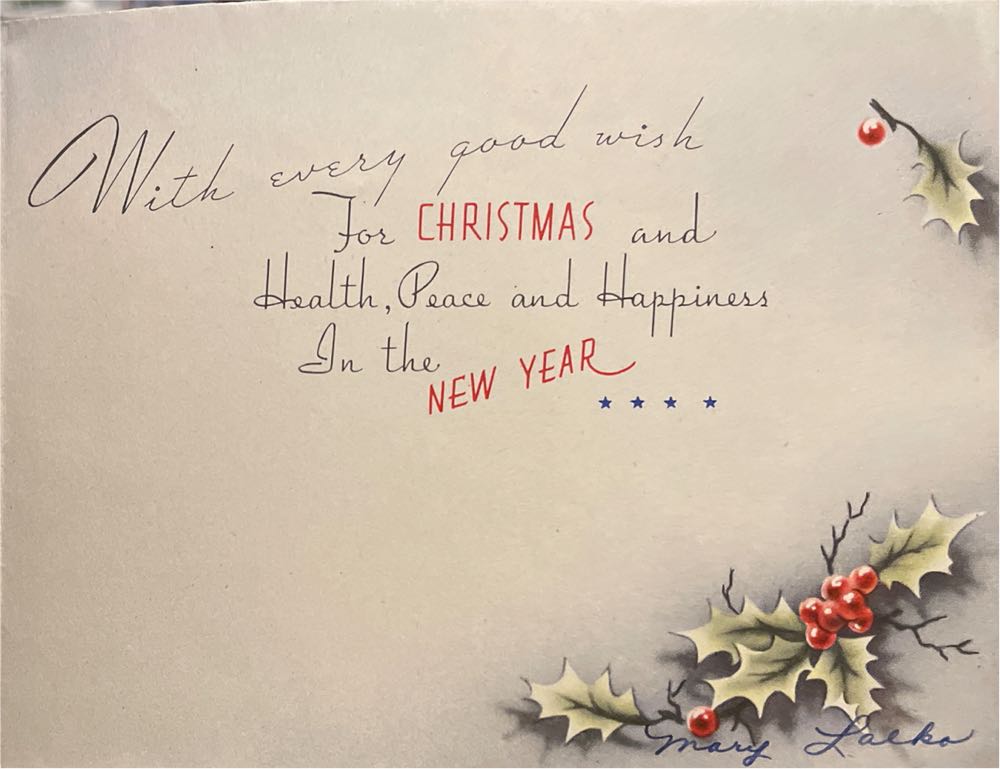 Christmas Card - Candle And Holly - 119 - Christmas (Greeting Card) ornament collectible - Main Image 3