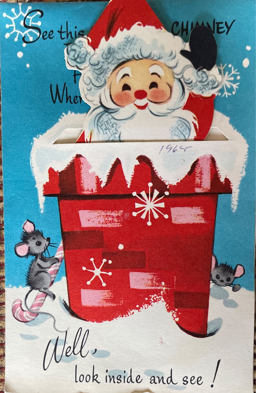 Christmas Card - Santa In Chimney - 1707 - Christmas (Greeting Card) ornament collectible - Main Image 4