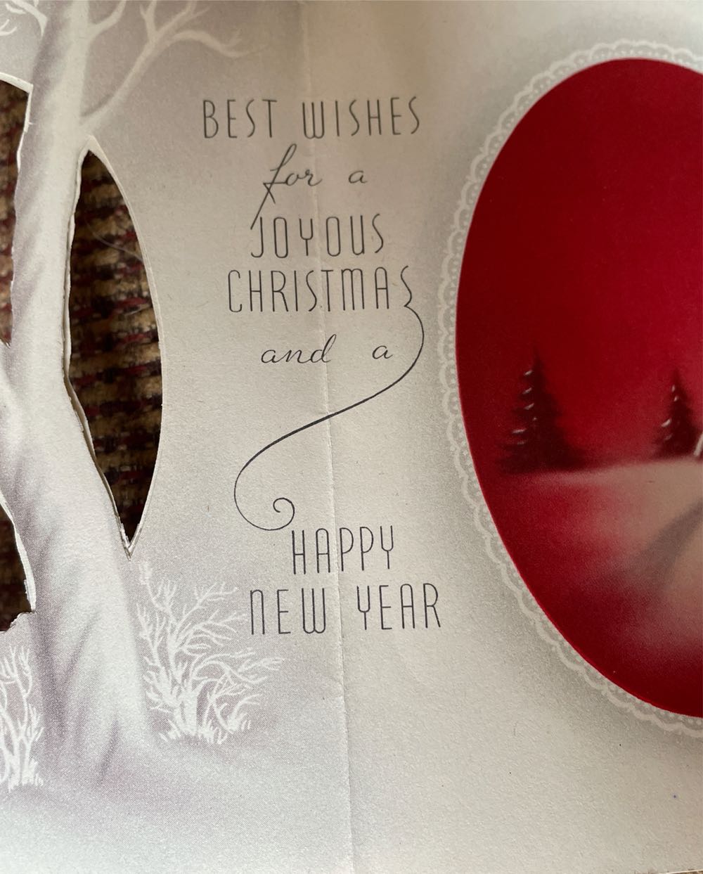Christmas Card - Tree, Coach, House - R-675 - Christmas (Greeting Card) ornament collectible - Main Image 4