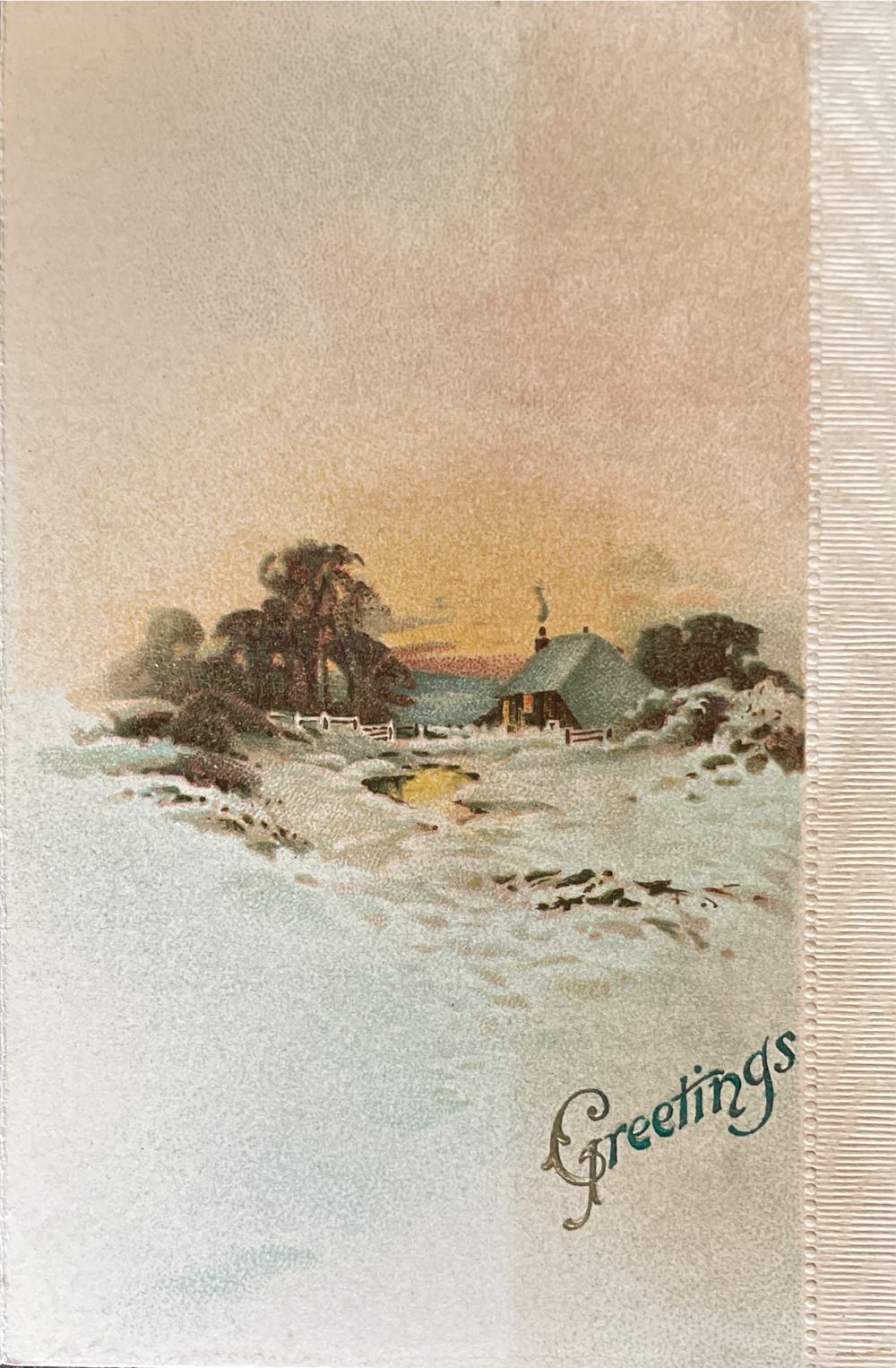 Christmas Card - Wreath And Homestead - Christmas (Greeting Card) ornament collectible - Main Image 3