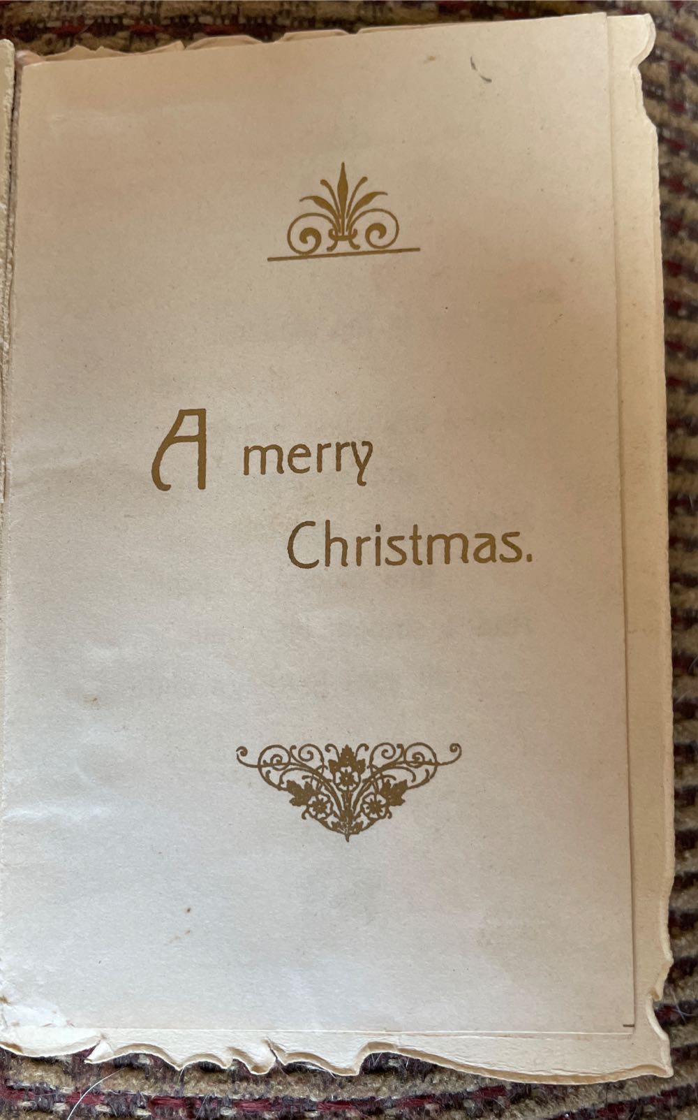 Christmas Card - Pressed Church, Holly, Bells - Christmas (Greeting Card) ornament collectible - Main Image 2