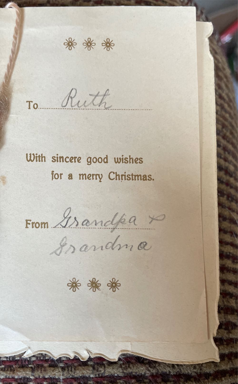 Christmas Card - Pressed Church, Holly, Bells - Christmas (Greeting Card) ornament collectible - Main Image 4