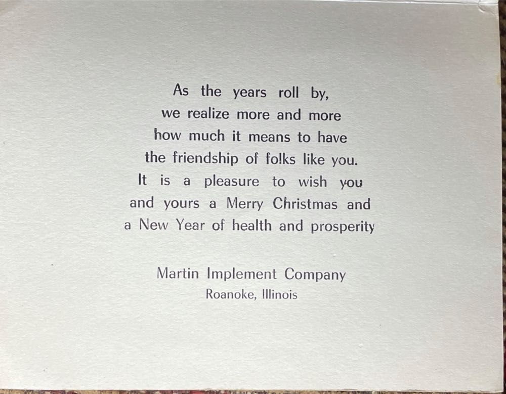 Christmas Card - Promotional - Martin Implement Company - Christmas (Promotion) ornament collectible - Main Image 2