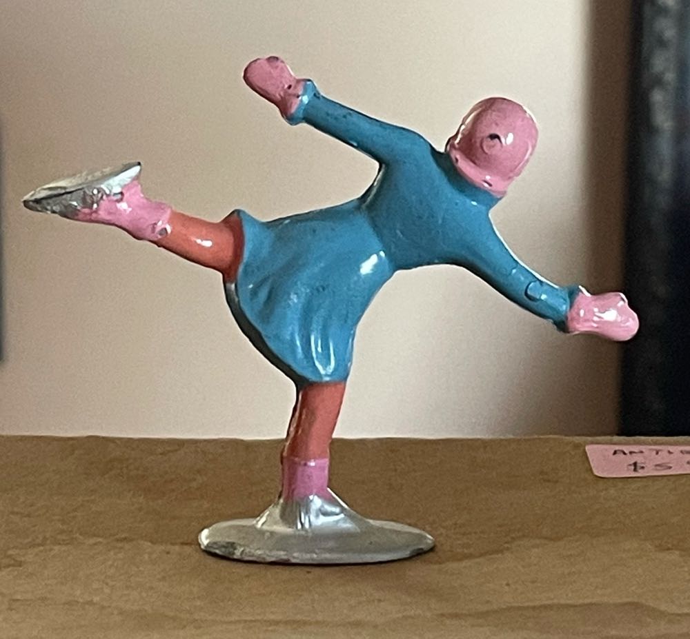 Barclay - Girl Figure Skater - #636 - Sky Blue & Pink - Skater (Putz Villager) ornament collectible - Main Image 2
