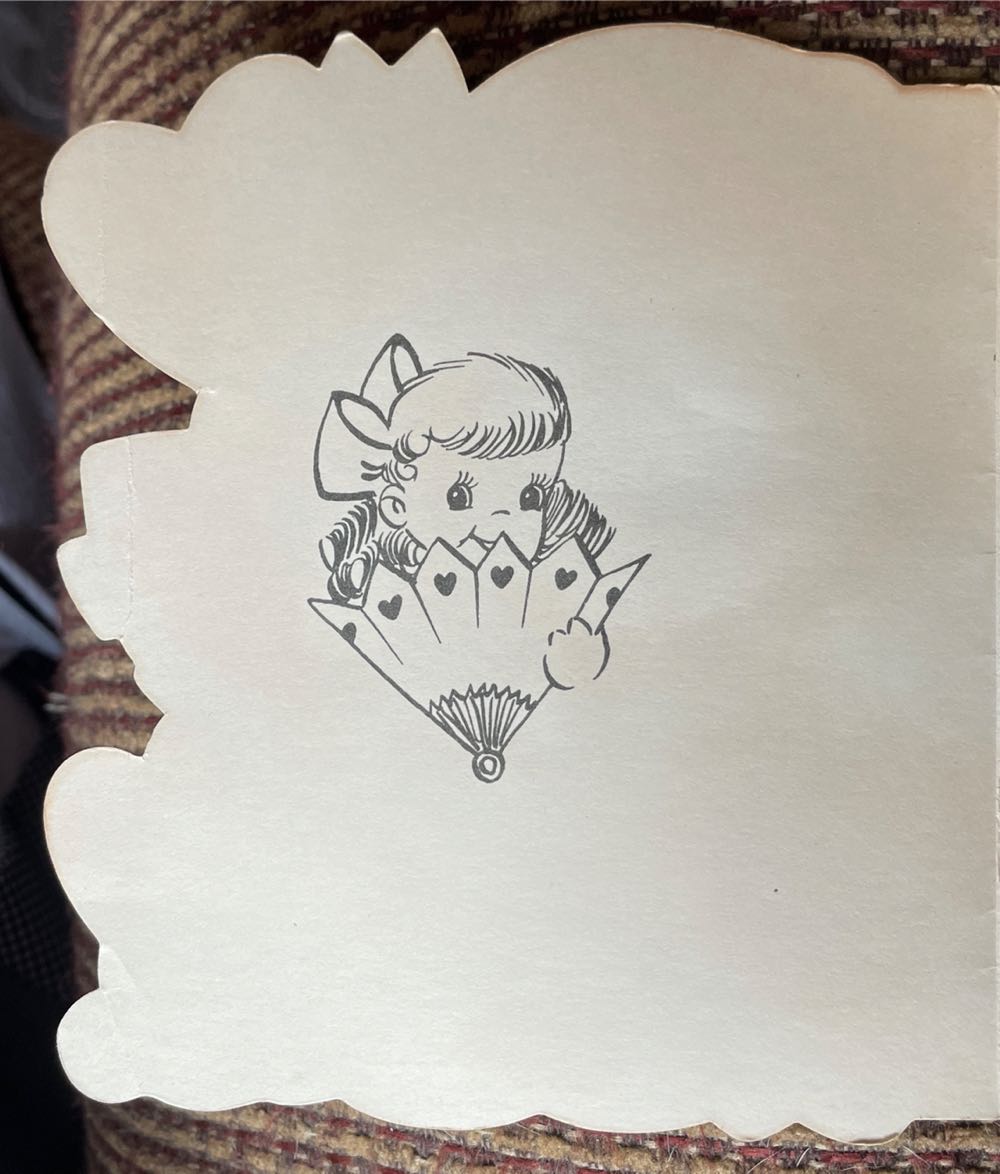 A-Meri-Card - Valentine - “Pretty Girl” - 2-5 V 1641 / 2-0 - Single Fold (Valentine) ornament collectible - Main Image 2