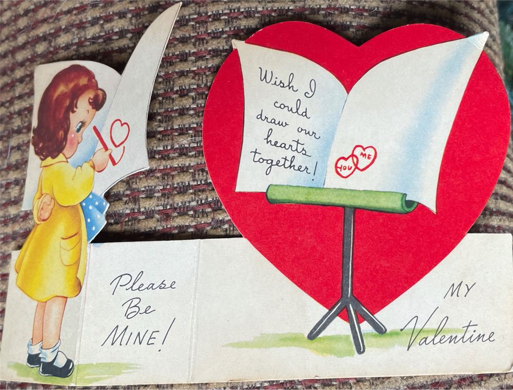 A-Meri-Card - Valentine - “Artist” - P141 - Fold Out (Valentine) ornament collectible - Main Image 2