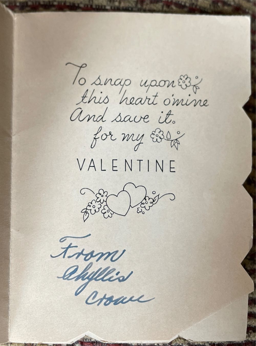 A-Meri-Card - Valentine - Locked Heart - P-149A - French Fold (Valentine) ornament collectible - Main Image 2