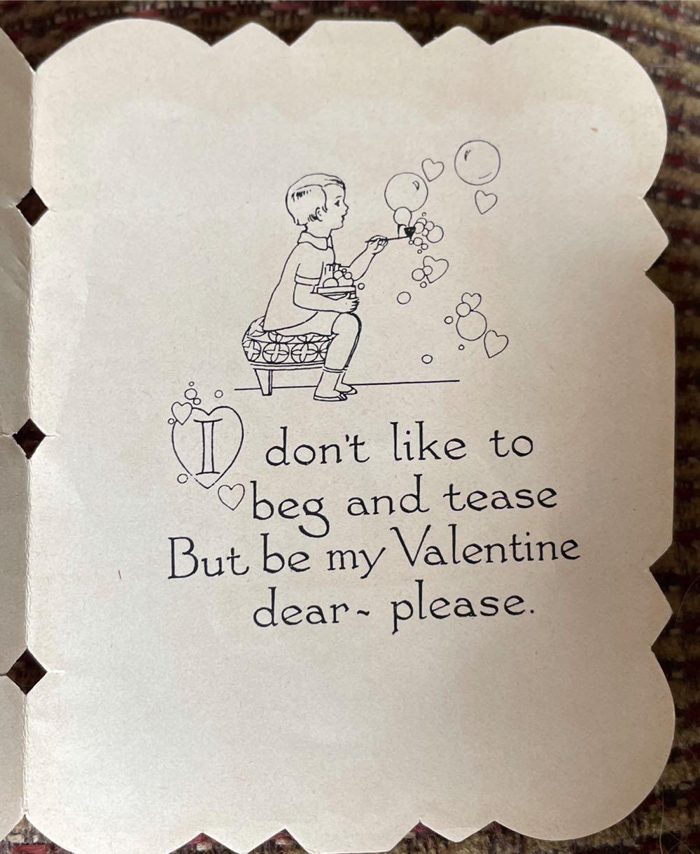 A-Meri-Card - Valentine - Boy Writing On Heart - 145 - Single Fold (Valentine) ornament collectible - Main Image 2