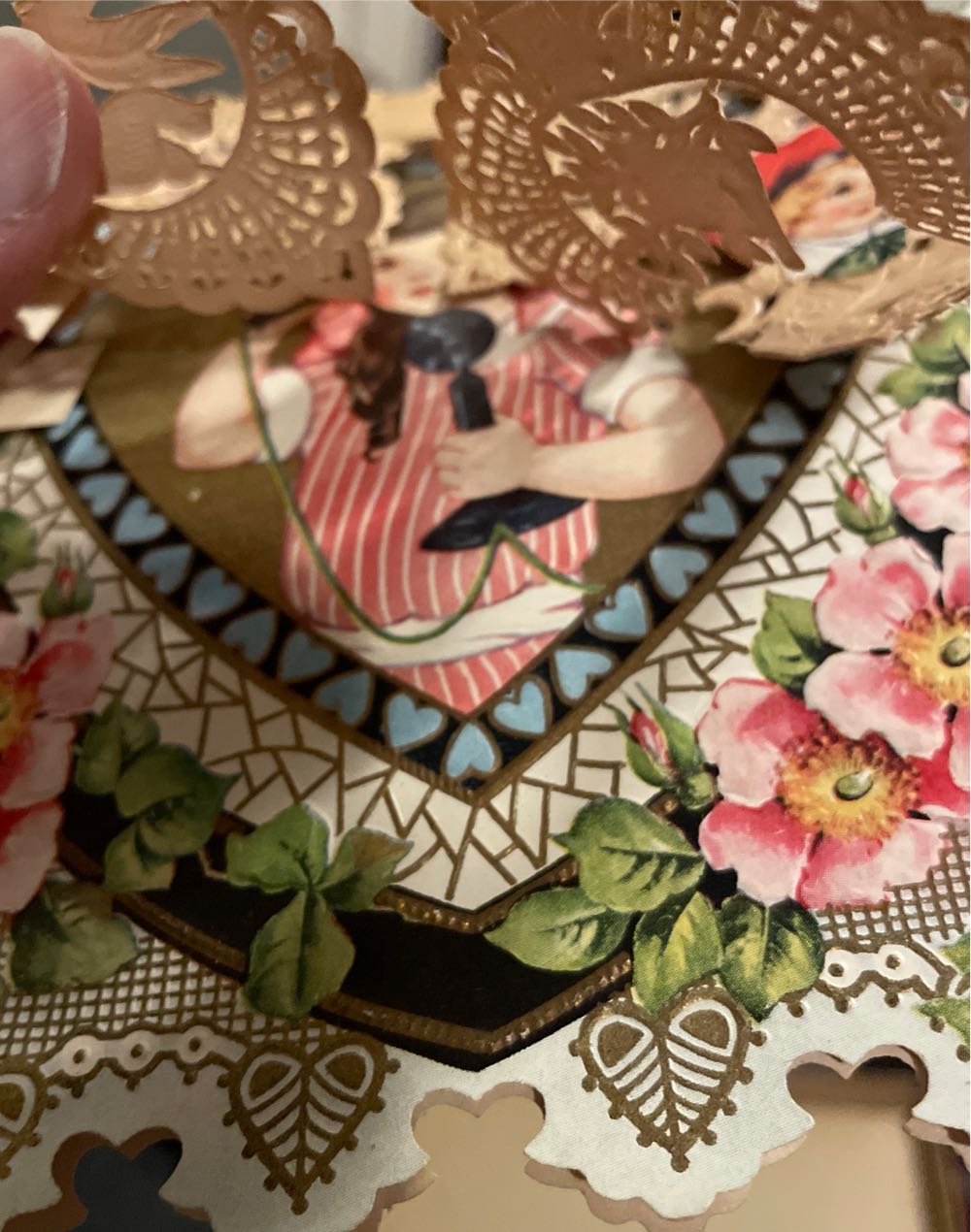 Whitney - Valentine - Girl On Phone - Embellished - Single Fold (Valentine) ornament collectible - Main Image 2