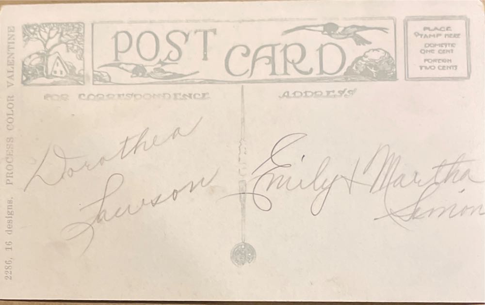 Process Color - Valentine - Doves - 2286 - Postcard (Valentine) ornament collectible - Main Image 2