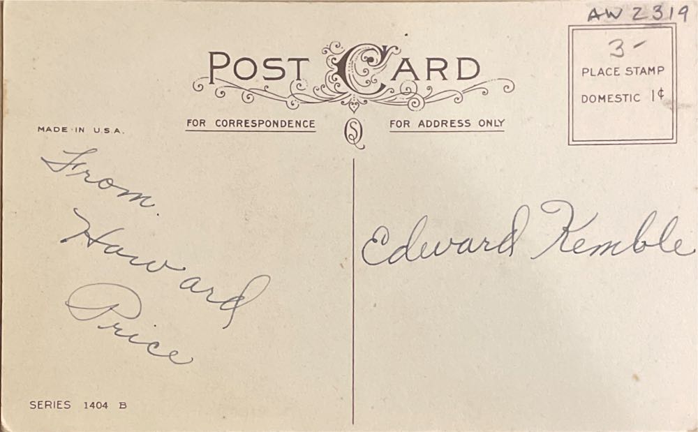 Valentine - Boy Serenading Girl - 1401 B - Postcard (Valentine) ornament collectible - Main Image 2