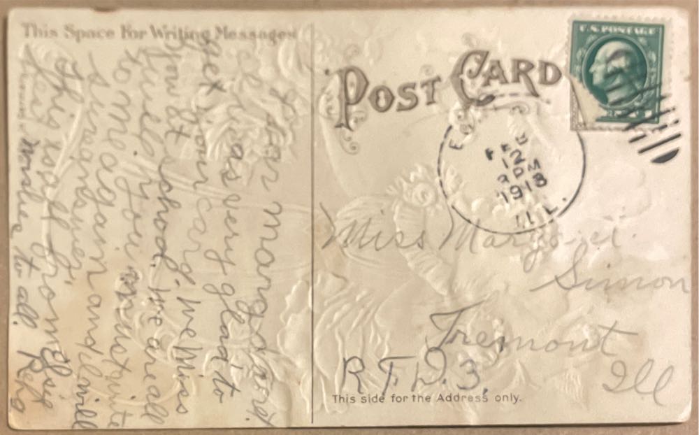 Valentine - Lady With Cupid - Postcard (Valentine) ornament collectible - Main Image 2