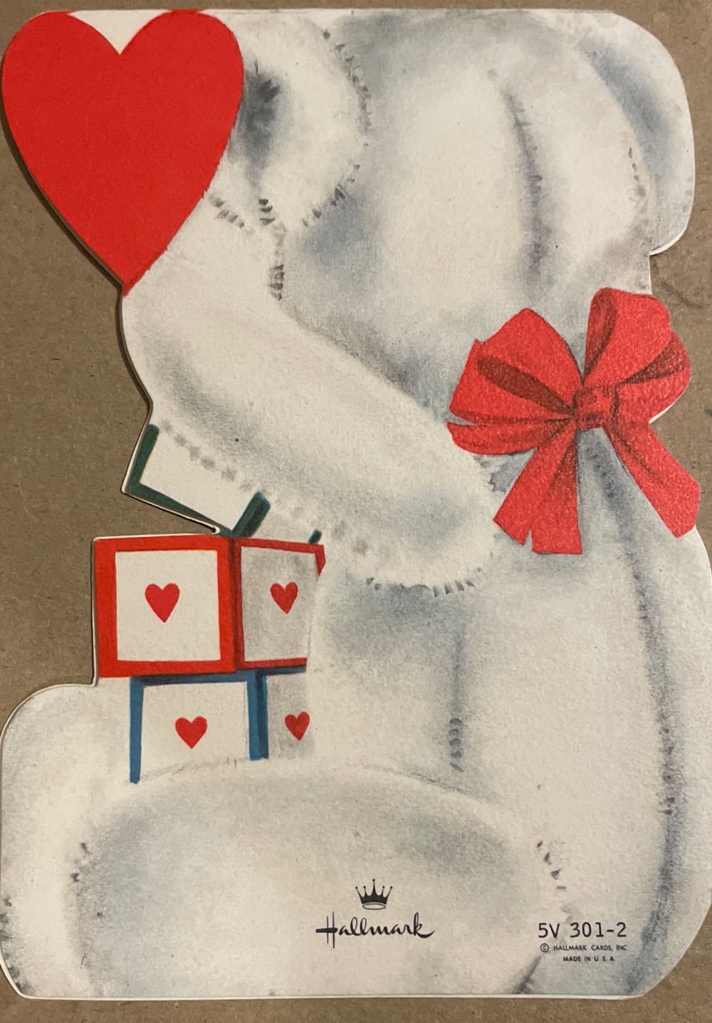 Hallmark - Valentine - Teddy Bear - 5V 301-2 - Single Fold (Valentine) ornament collectible - Main Image 3