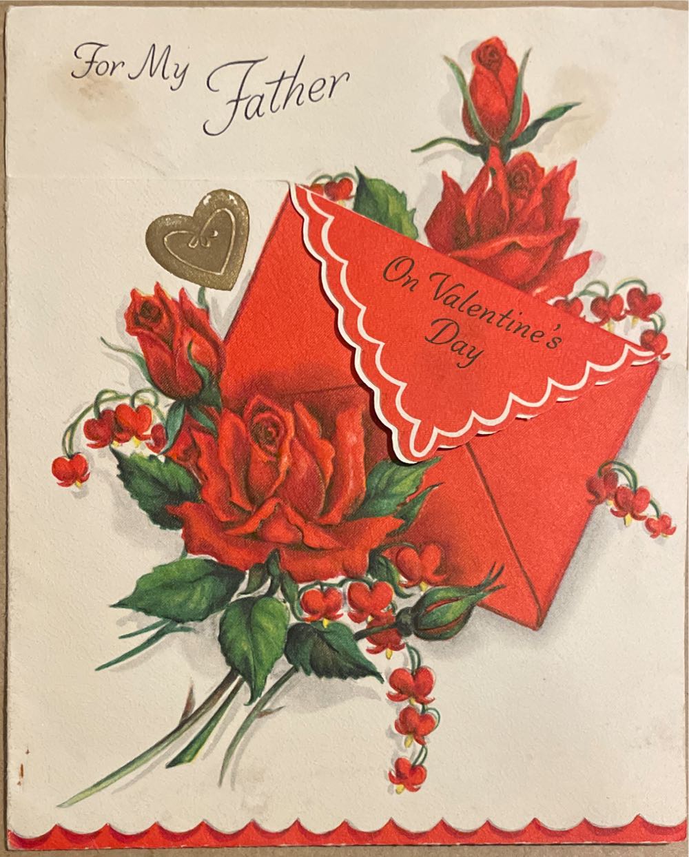 Hallmark - Valentine - Card, Roses - Father - 25 V471-2 - French Fold (Valentine) ornament collectible - Main Image 1