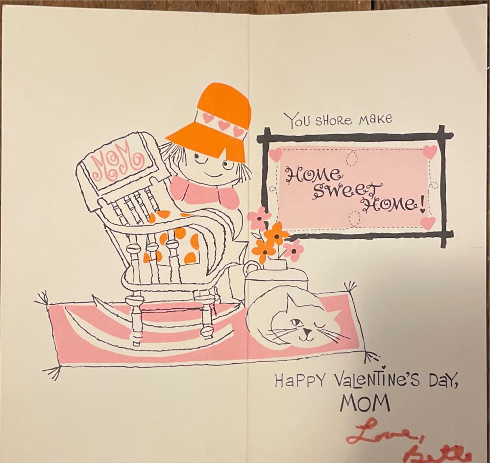 American Greetings - Valentine - Mom With Hat - 25V 114-17 - Single Fold (Valentine) ornament collectible - Main Image 2