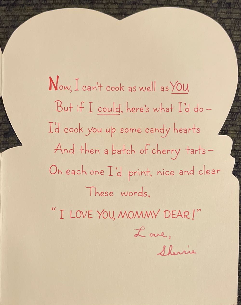 Norcross - Valentine - Girl Making Cookies - Mommy - 15V3972 - Single Fold (Valentine) ornament collectible - Main Image 2