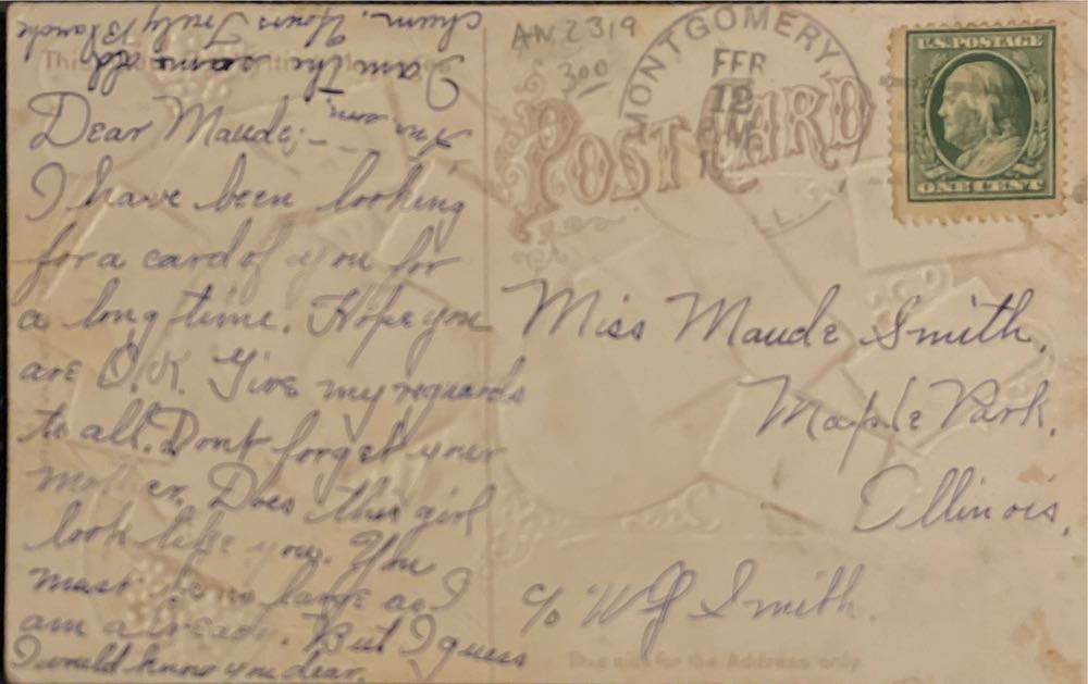 Valentine - Lady Head, Heart Cards - Postcard (Valentine) ornament collectible - Main Image 2