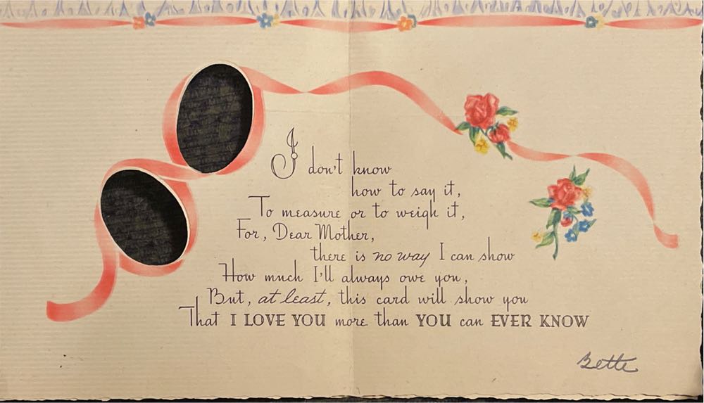 Doubl-Glo - Valentine - Flowers & Hearts - Mother - O-822 - French Fold (Valentine) ornament collectible - Main Image 2