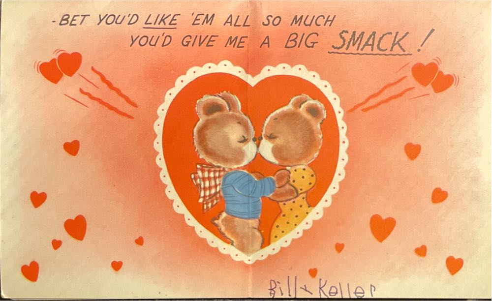 Doubl-Glo - Valentine - Bear With Mic - French Fold (Valentine) ornament collectible - Main Image 2