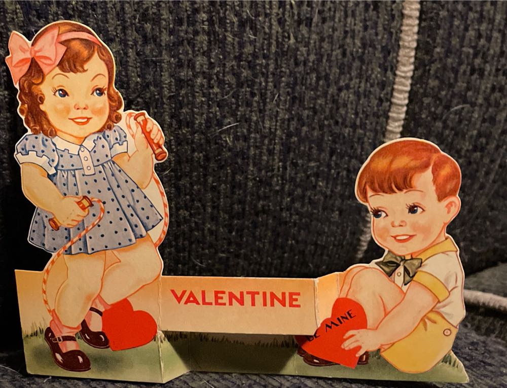 CCO - Valentine - Girl Jump Rope & Boy Sitting - Dimensional - One Layer (Valentine) ornament collectible - Main Image 2