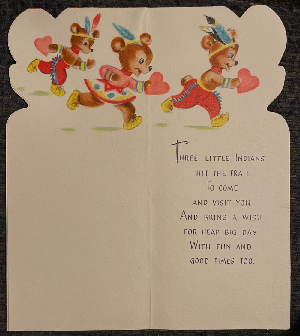 Gibson - Valentine - Bear Indians - Son - 10V-17A-85191 - French Fold (Valentine) ornament collectible - Main Image 2