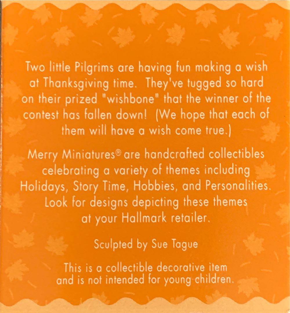 Making A Wish - Merry Miniatures (Thanksgiving) ornament collectible [Barcode 015012390681] - Main Image 2
