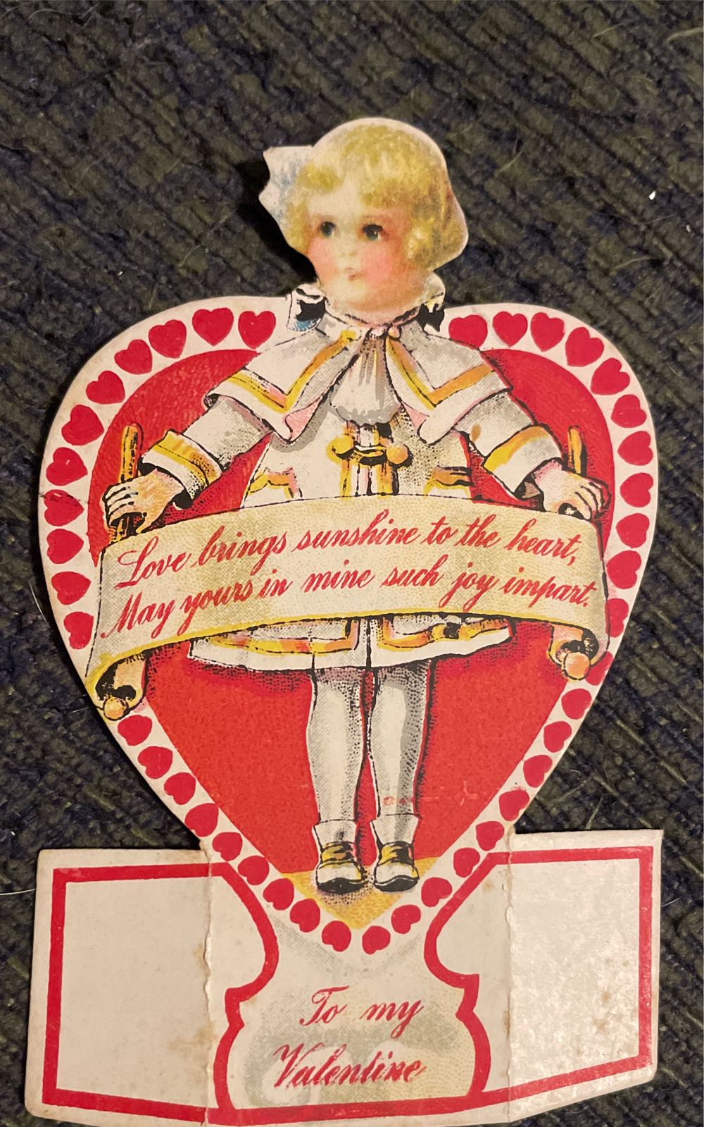Valentine - Girl Holding Banner - Flat (Valentine) ornament collectible - Main Image 1