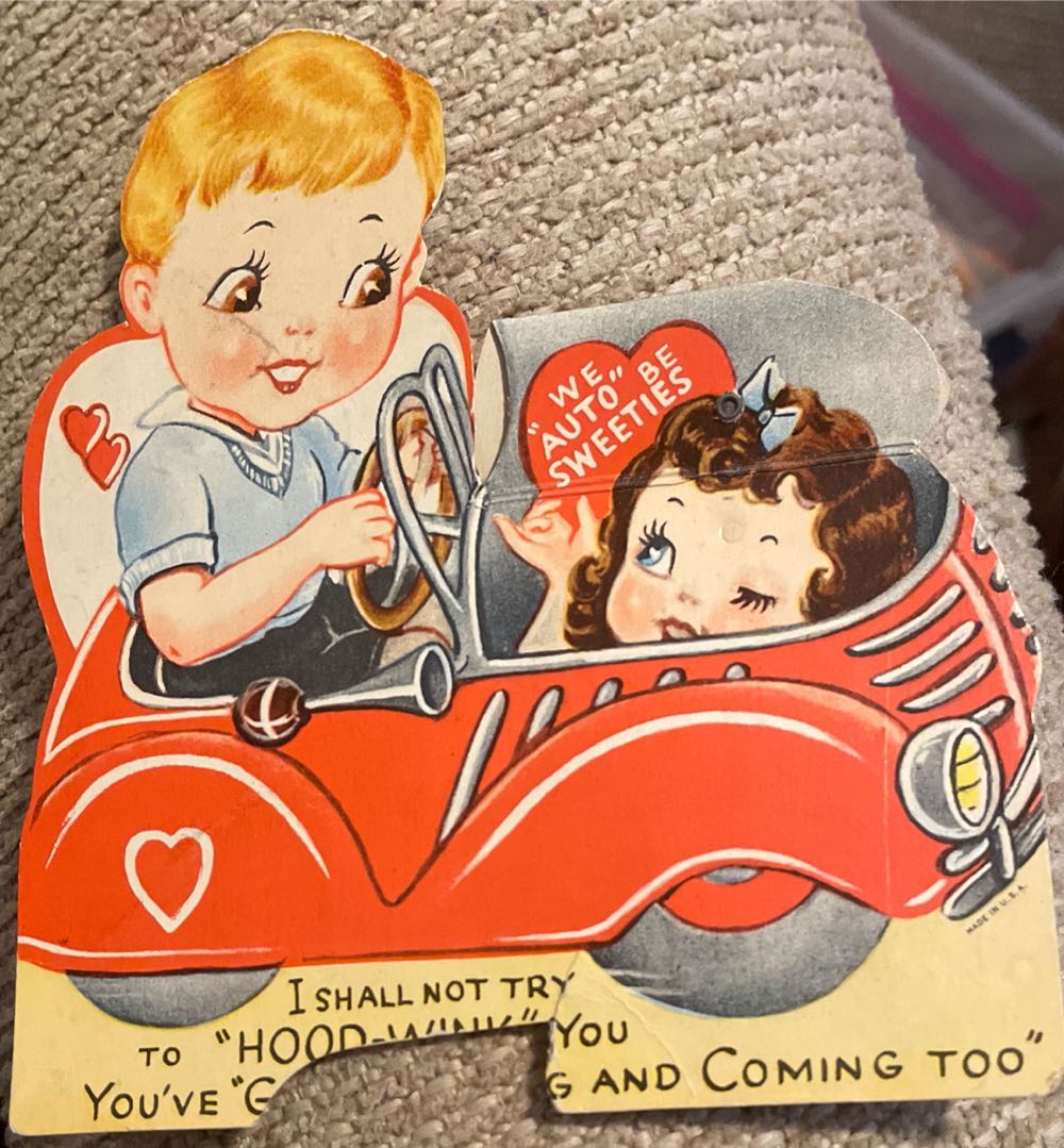 Valentine - Mechanical - Boy In Car, Girl Under Hood - Flat - Mechanical (Valentine) ornament collectible - Main Image 2
