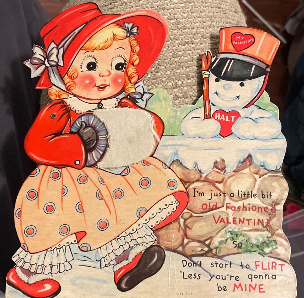 Valentine - Mechanical - Girl With Muff In Winter - Flat - Mechanical (Valentine) ornament collectible - Main Image 3