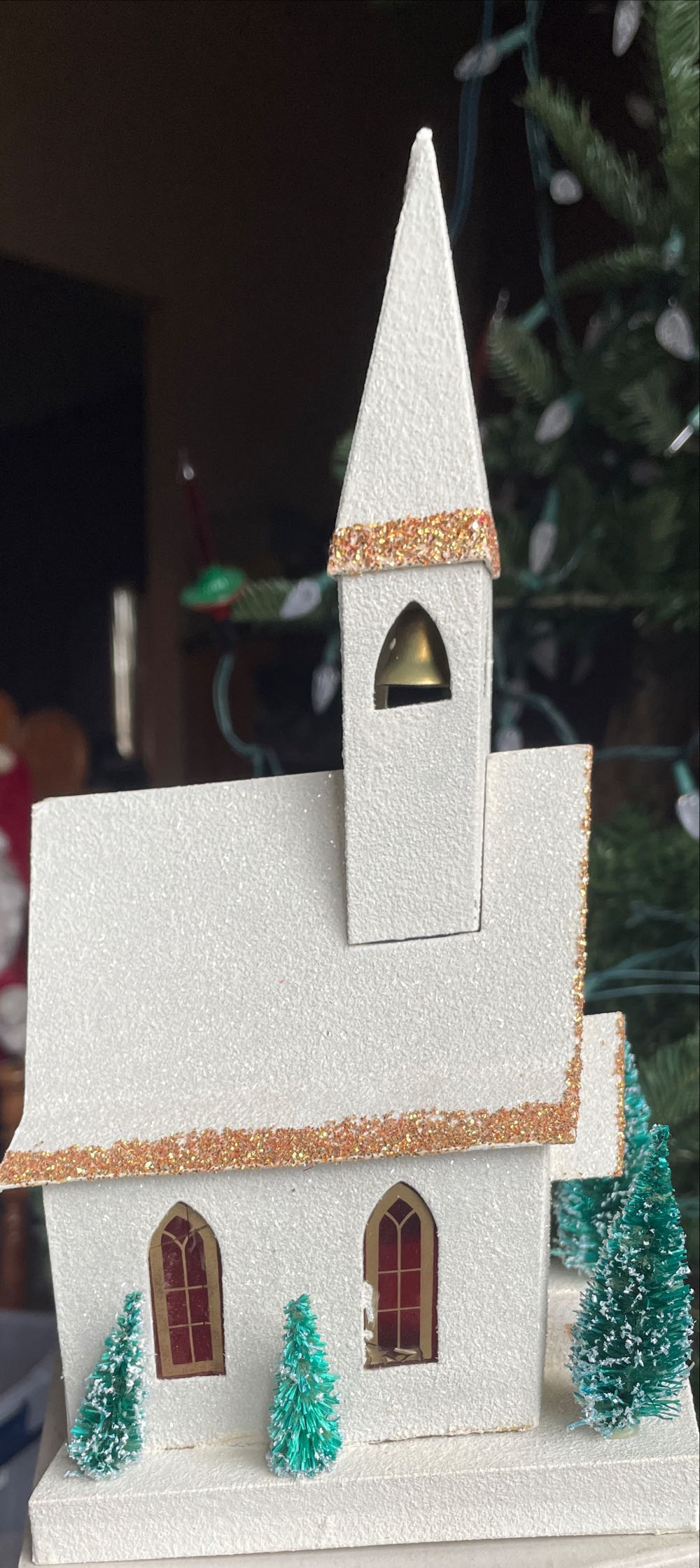 Putz - Glitter Christmas Church - 50-4050 - Church (Putz Village) ornament collectible - Main Image 3