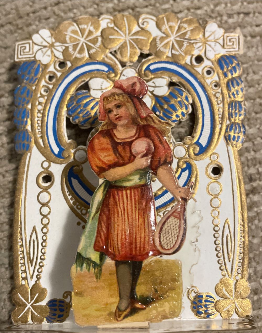 Valentine - Dimensional - Girl With Ball And Racket - Dimensional - Two Layers (Valentine) ornament collectible - Main Image 2