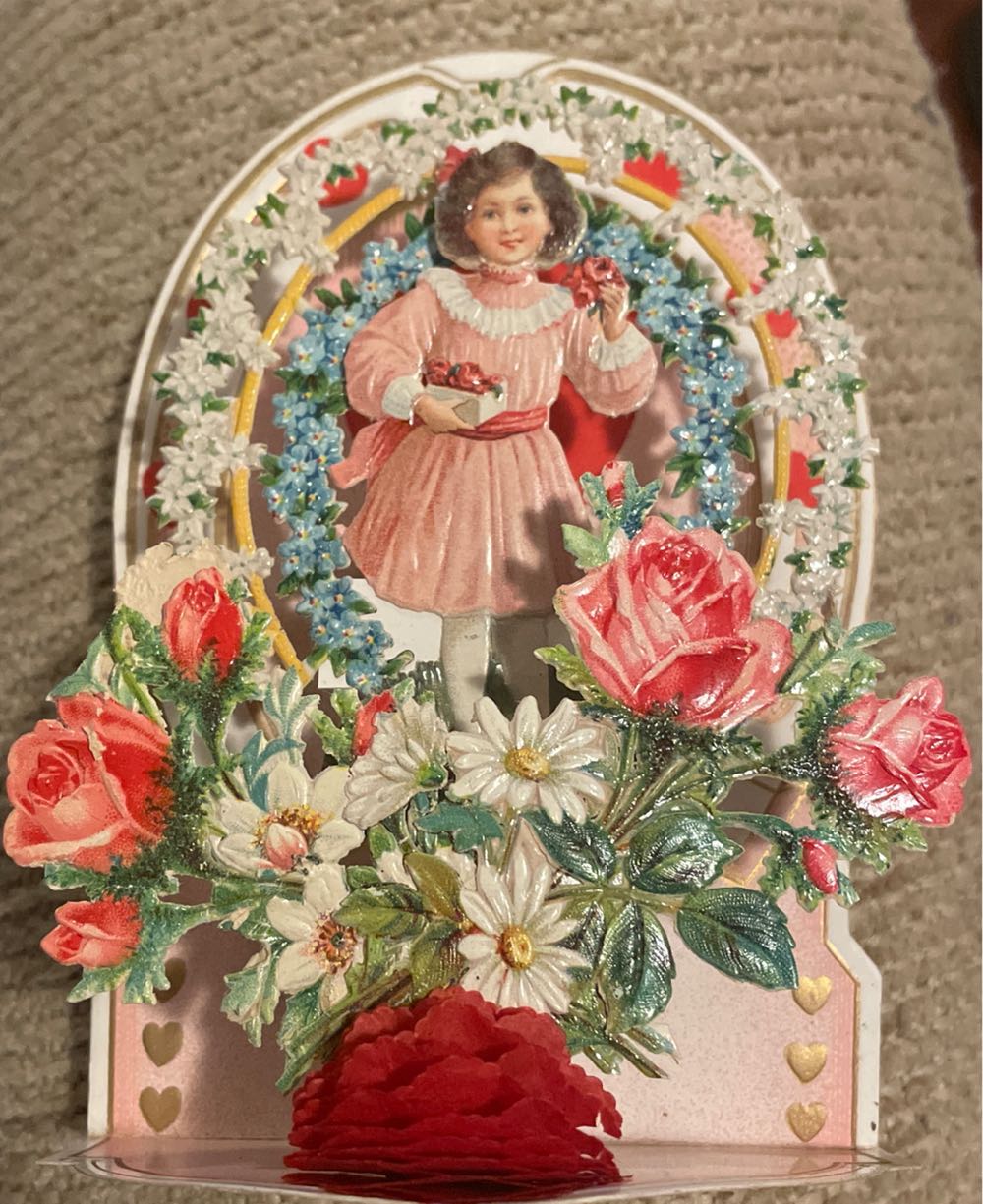 Valentine - Dimensional - Girl In Flowers - Dimensional - Three Layers. (Valentine) ornament collectible - Main Image 2