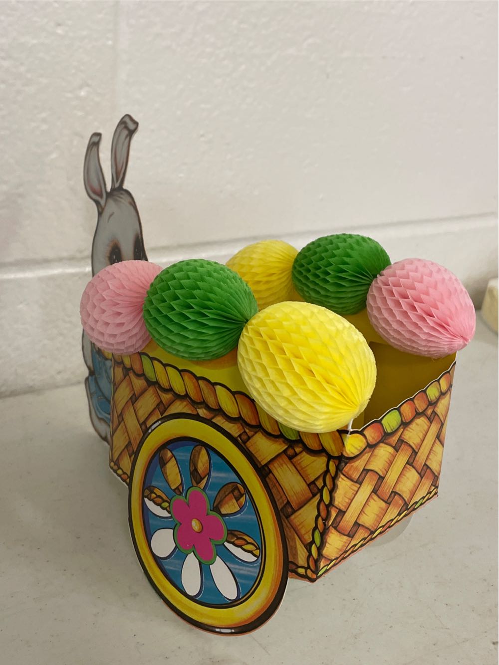 Beistle - Easter - Bunny & Cart  - Bunny (Art-Tissue Centerpiece) ornament collectible - Main Image 2